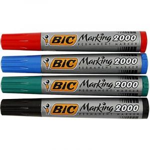 Перманентен маркер BIC 2000, 4 цвята