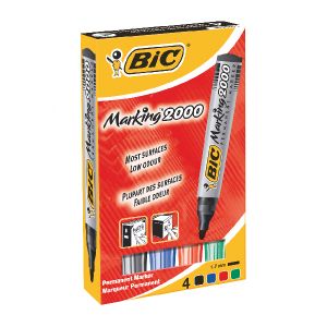 Перманентен маркер BIC 2000, 4 цвята