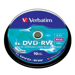 Verbatim DVD-RW, презаписваем, 4.7 GB, 4x