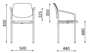 Посетителски стол Styl Arm Black