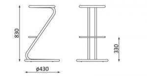 Бар стол Zeta Chrome