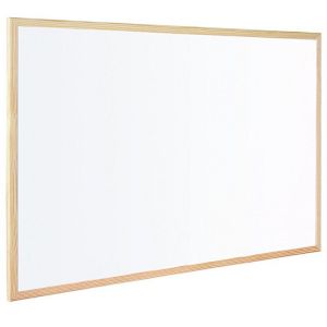 Бяла дъска, с дървена рамка, 60x90 см