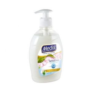 Течен сапун Medix Cream Collection Sensitive, с помпа, 400 ml, бял