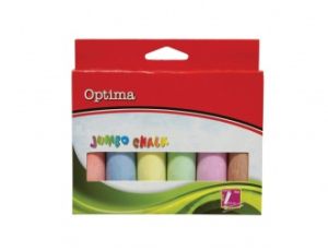 Тебешир Optima Jumbo, кръгъл, 6 цвята