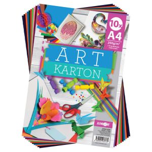 Цветен картон Junior Art A4 250g/m2 10цв 10л.